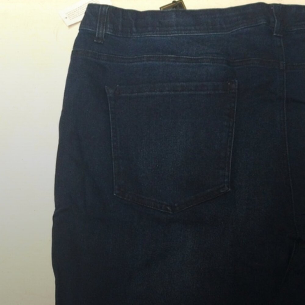 NEW! 5 Pocket Super Stretch Jeggings, Dark Wash Denim - Plus Size TALL - Picture 6 of 10
